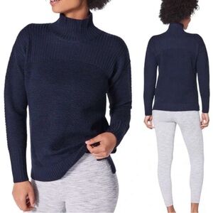 Lululemon Warm and Restore Merino Wool Turtleneck Pullover Sweater Navy 10